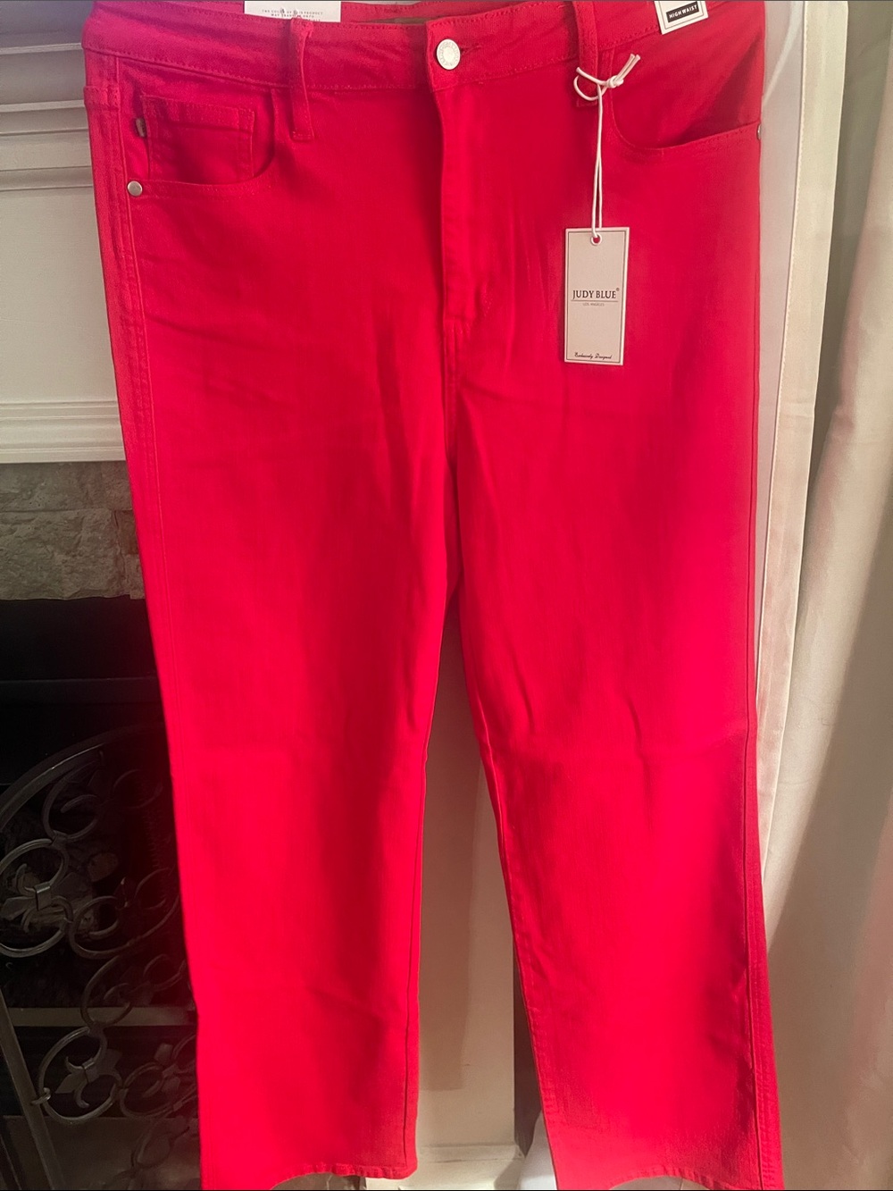 Judy Blue Vibrant Red Straight Leg Jeans